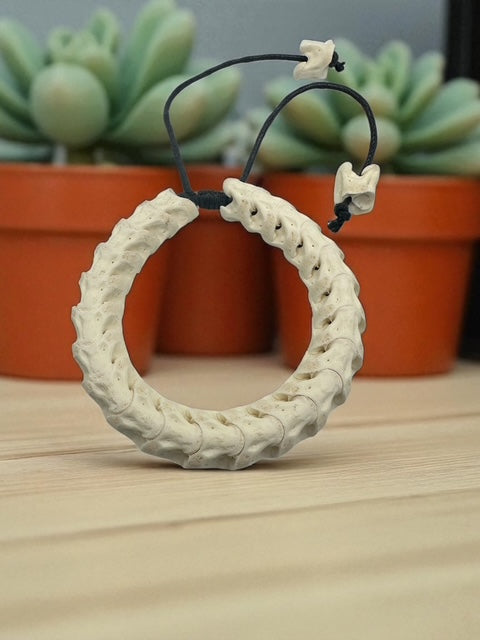 Extra Large Snake Vertebrae Shamballa Style Bracelet
