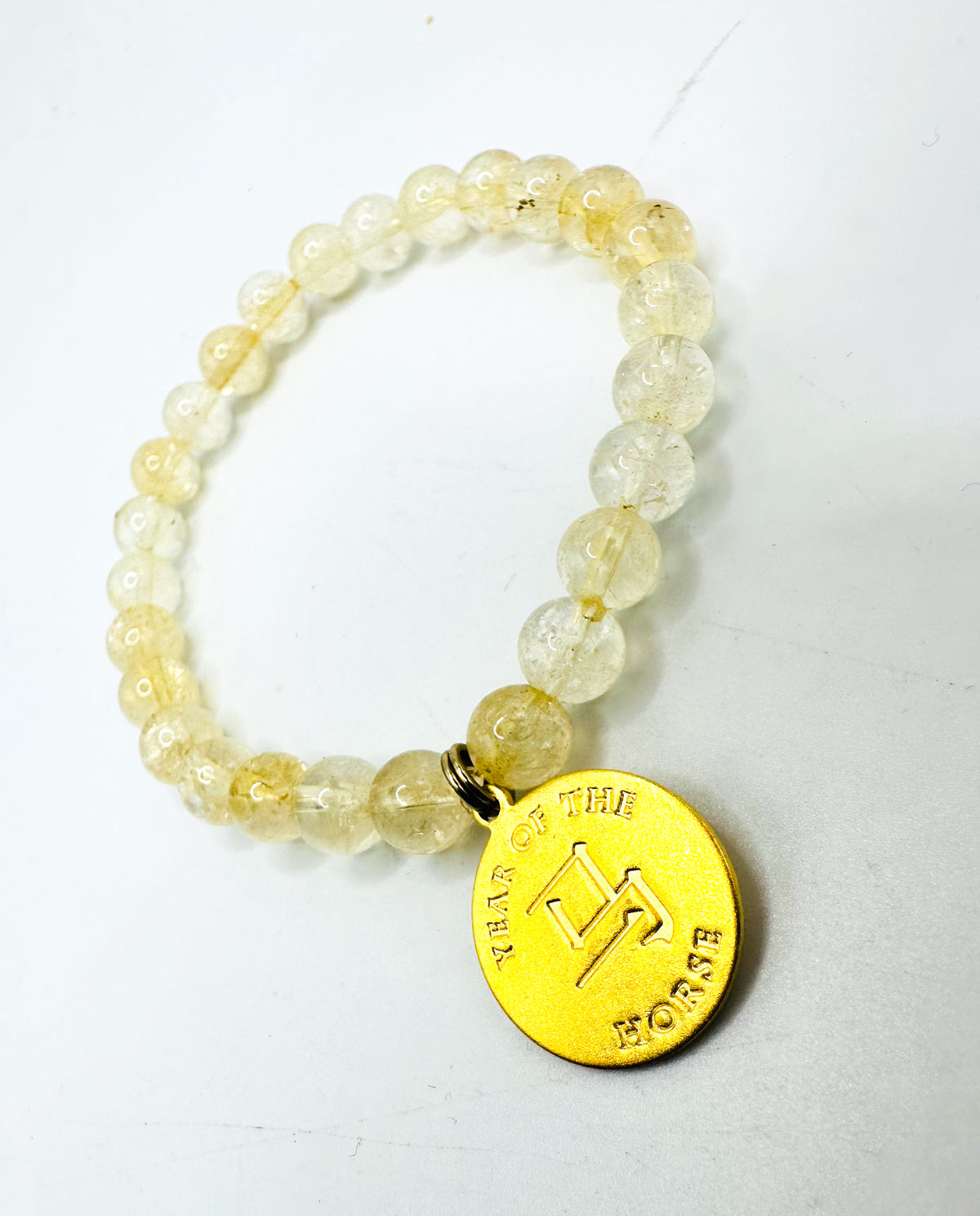 Year of the Horse 2026:  Citrine with Brass Charm