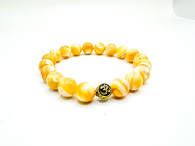 10mm Mother of Pearl with OM Accent Bead