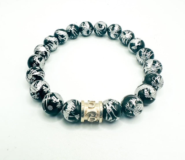 10mm B.1975 Carved Black Onyx