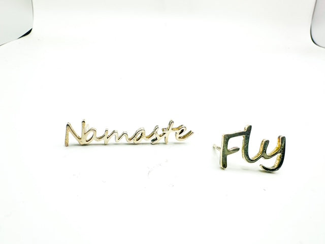 Namaste Fly Sterling Silver Post Earring