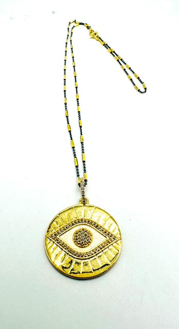Vermeil Evil Eye with Pave Topaz
