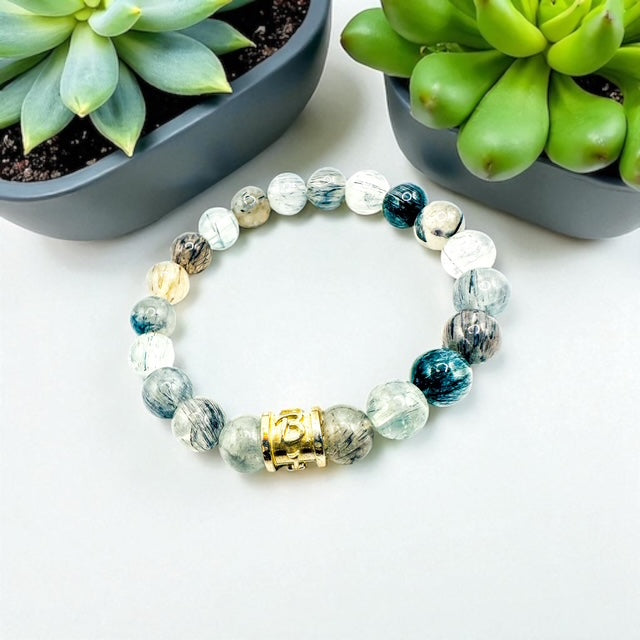10mm B.1975 Collection Blue Rutilated Quartz