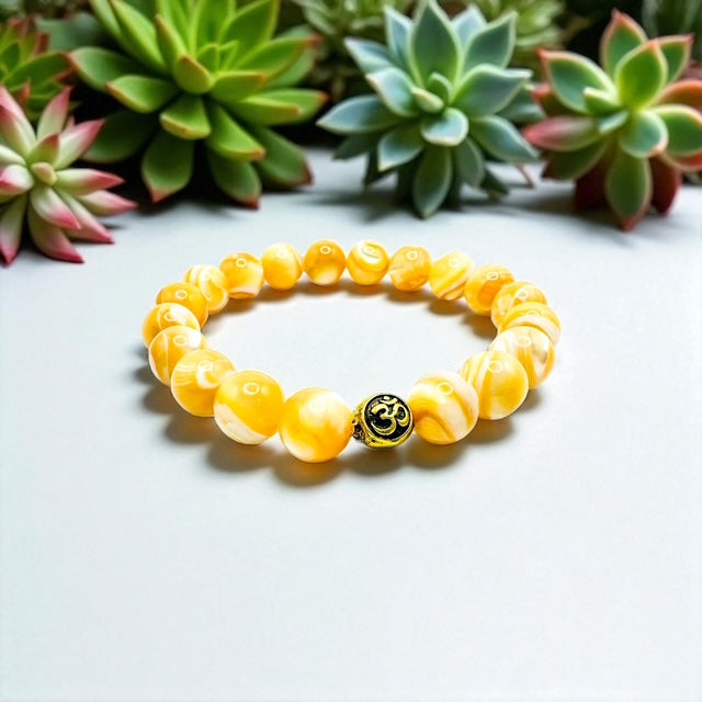 10mm Mother of Pearl with OM Accent Bead