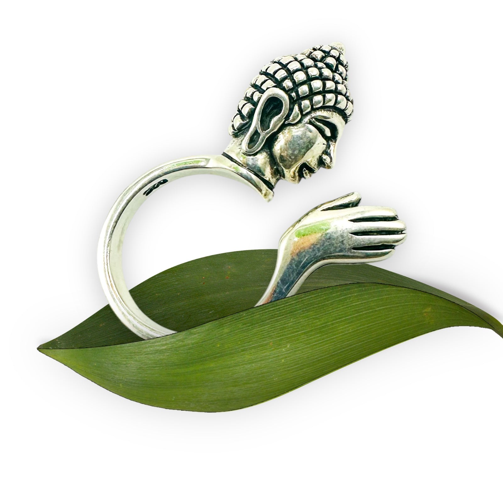 Sterling Silver Praying Buddha Ring