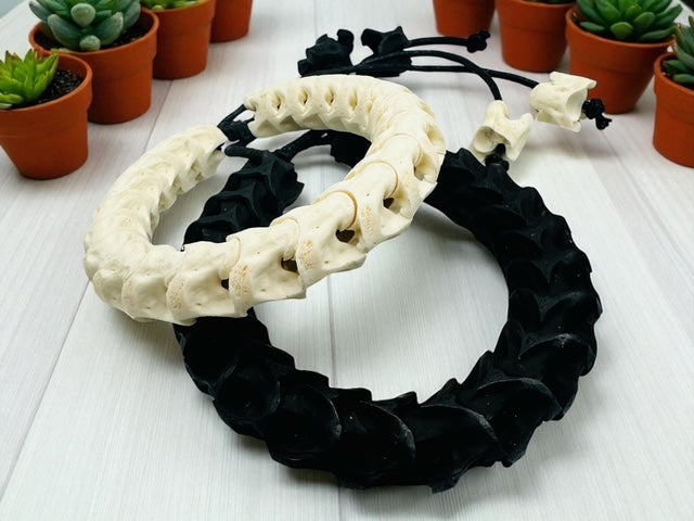 Extra Large Snake Vertebrae Shamballa Style Bracelet BLACK