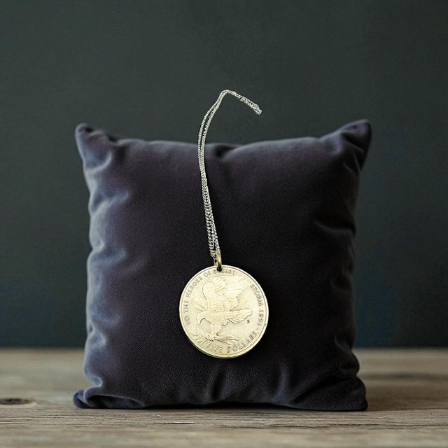 Vintage 1991 Five Dollar US Coin Necklace