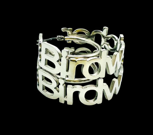 "B.Birdwatcher"  Signature Hoop Earring - Silver