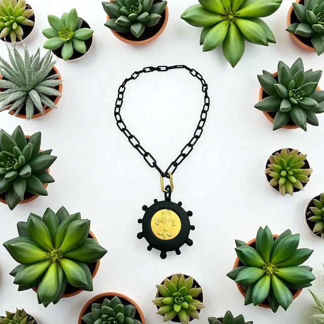 Black Resin Paperclip Fleur De Lis Necklace